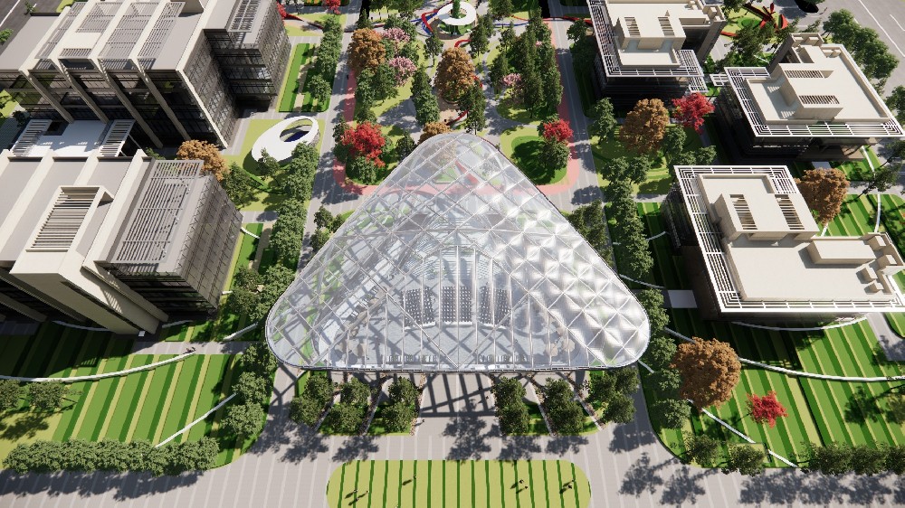 ETFE氣枕膜與雙曲面空間網(wǎng)殼結(jié)構(gòu)結(jié)合是什么樣？一起來一睹真容!