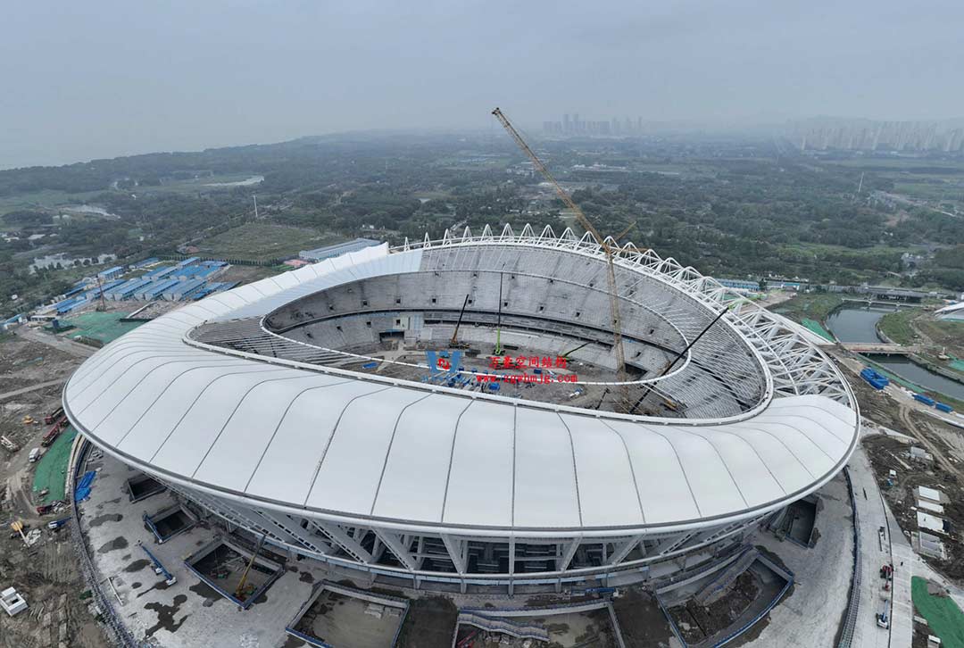 太湖之畔，華燈初上|無錫奧體中心施工加速