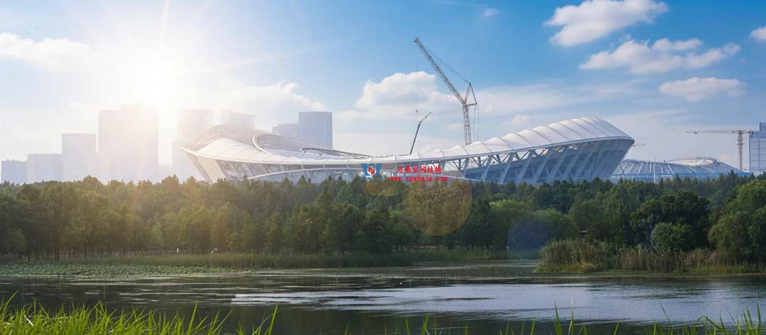 太湖之畔，華燈初上|無錫奧體中心施工加速